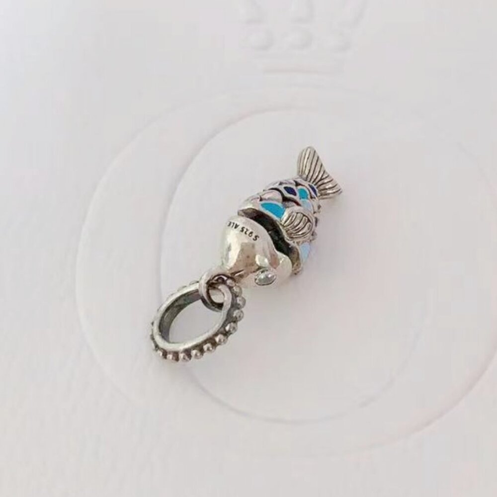 Pandora Blue Scaled Fish Dangle Charm